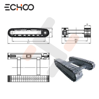 3 tấn Khung theo dõi tùy chỉnh Khung bánh xích cho máy xúc mini